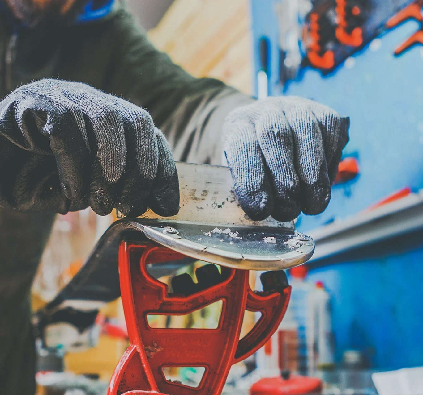 Atelier d'entretien des skis